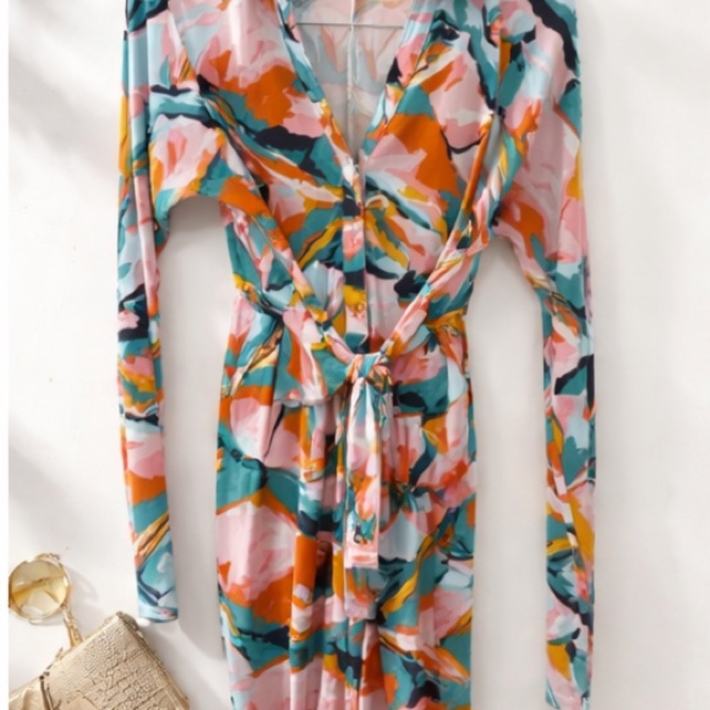Bar III Vibrant Long Sleeve Dress